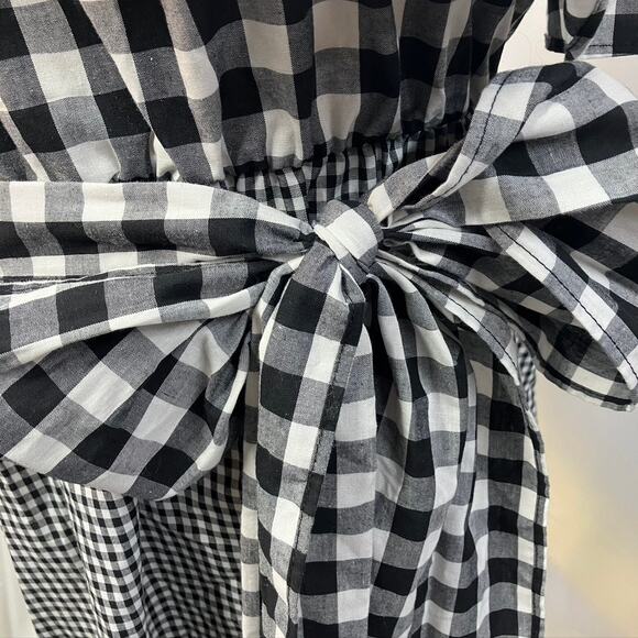 Calvin Klein Womens 8 Black Gingham One-shoulder Flounce Sheath Dress Spring - Picture 2 of 16